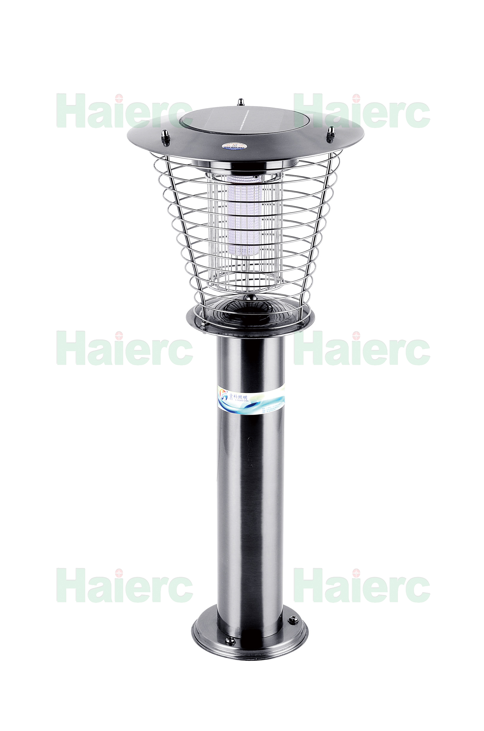 Haierc Eco-friendy Stainless Steel Solar Mosquito Catch Lamp Trap HC6119