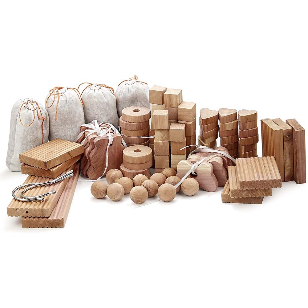 Haierc Clothes Storage, 8 Items Cedar Valuable Pack with red Aromatic Cedar Blocks/Hang ups for Closet-Storage Accessories HC4309S